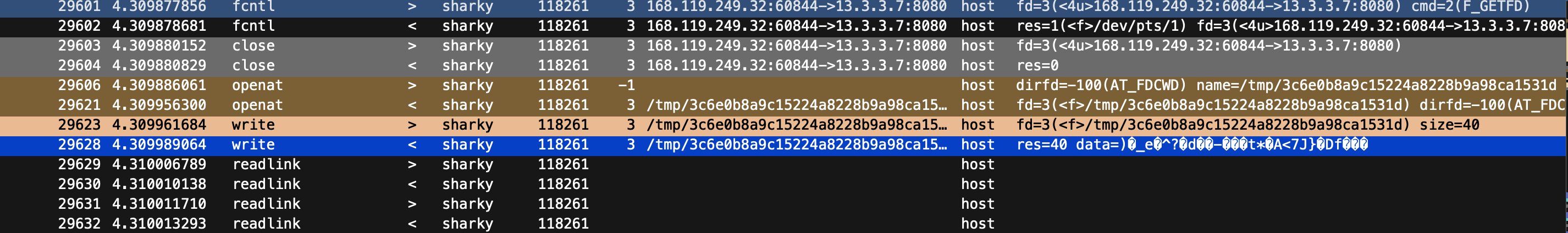 Opened the pcapng in wireshark