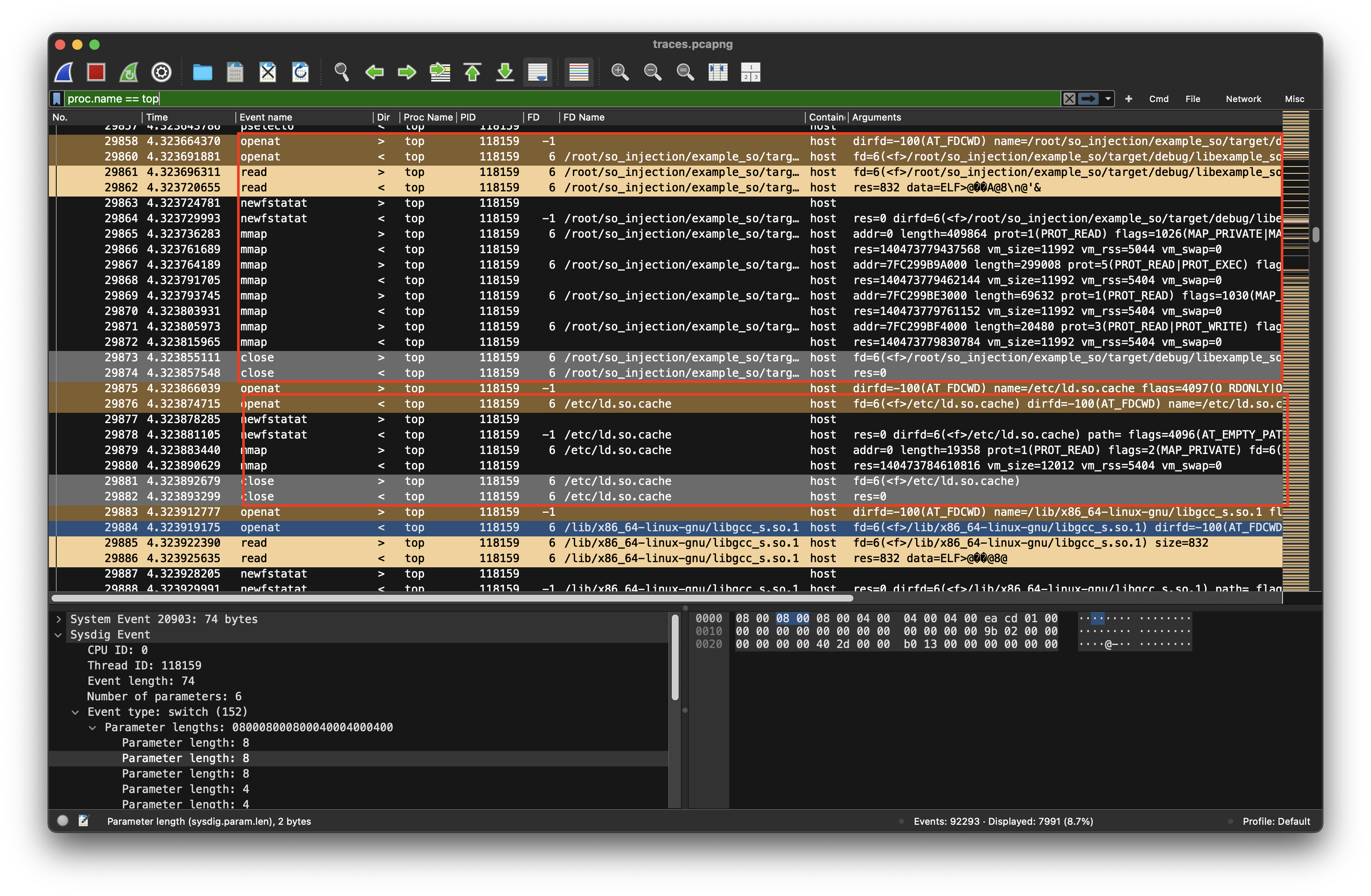 Top opens libexample_so.so